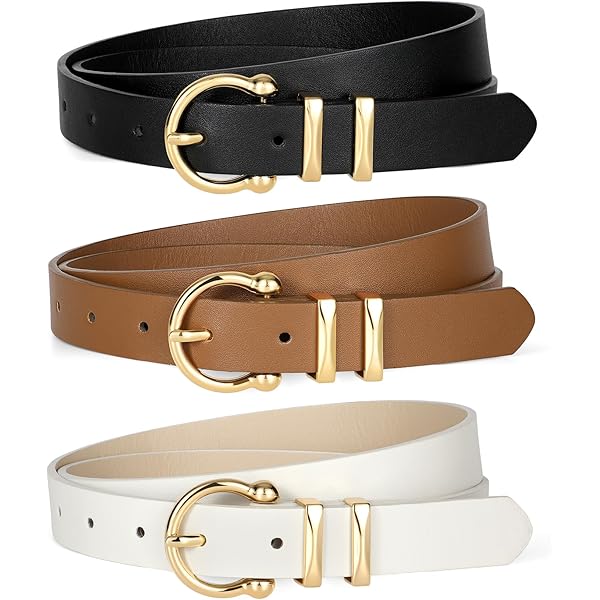 XZQTIVE 3 Pack Women Belts For Jeans Dresses Pants Ladies